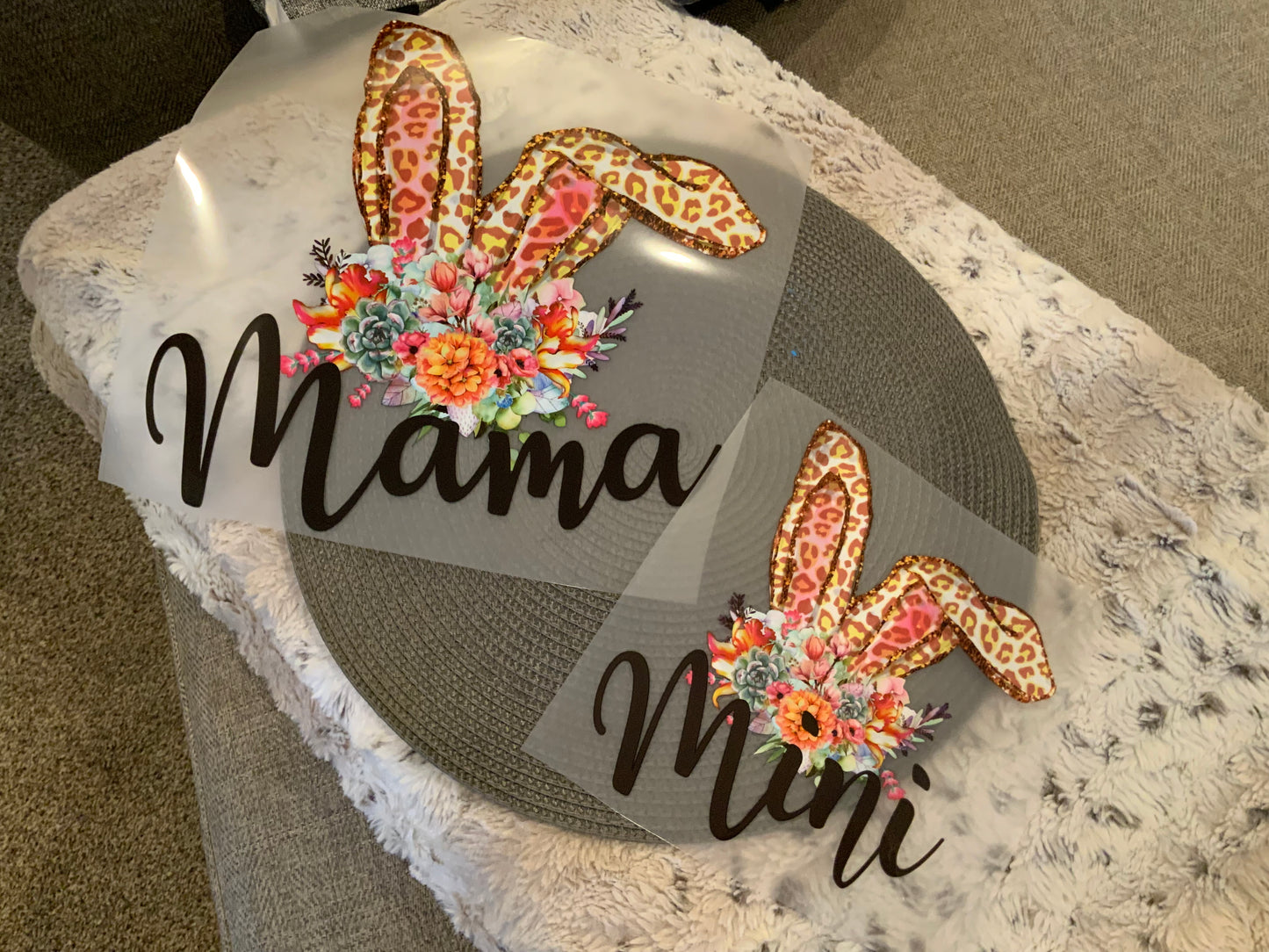Easter mama bunny ears  leopard