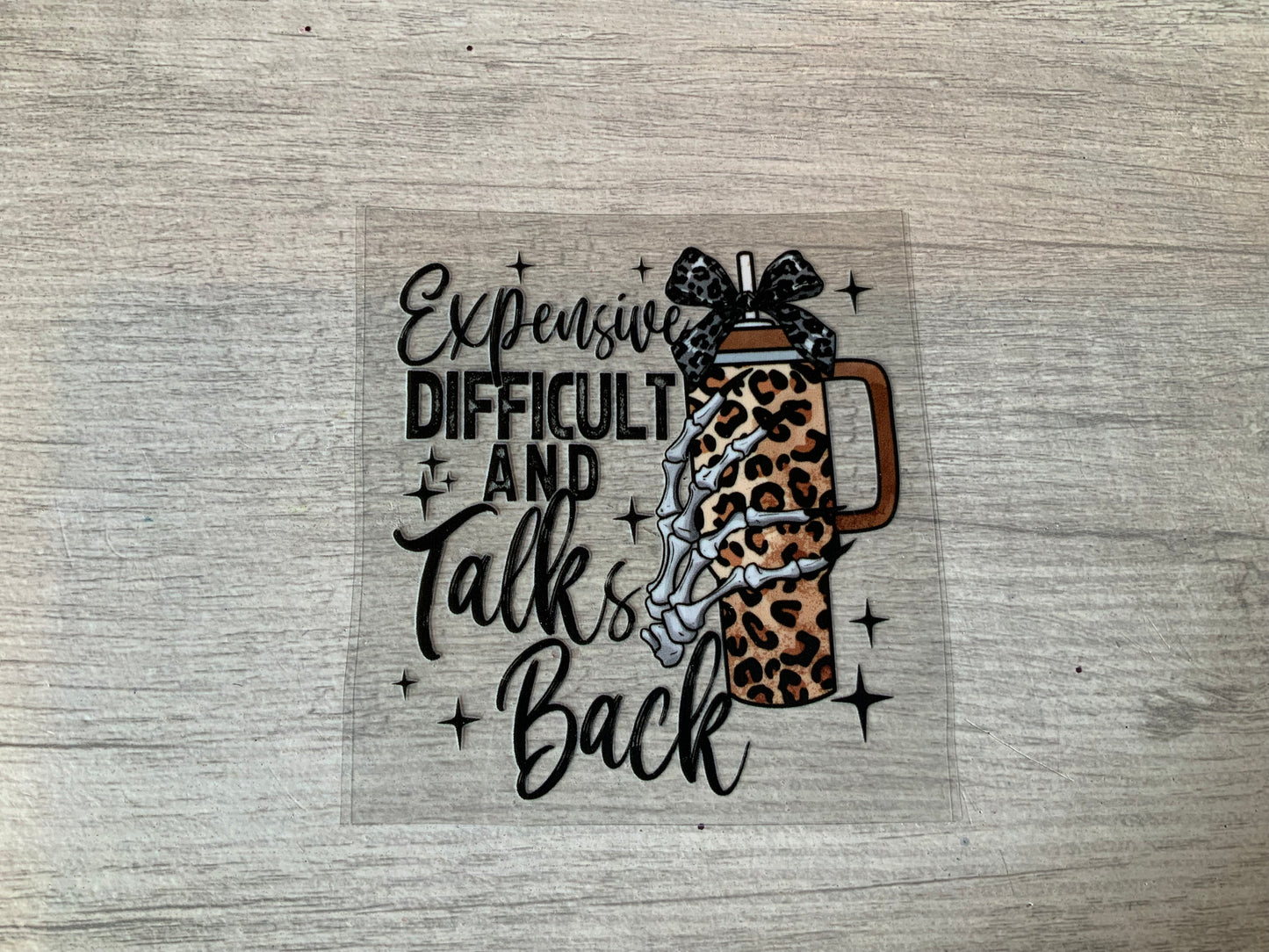 Expensive difficult and talks back tumbler