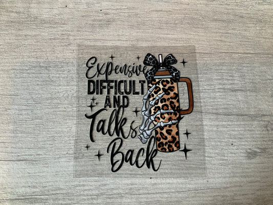 Expensive difficult and talks back tumbler