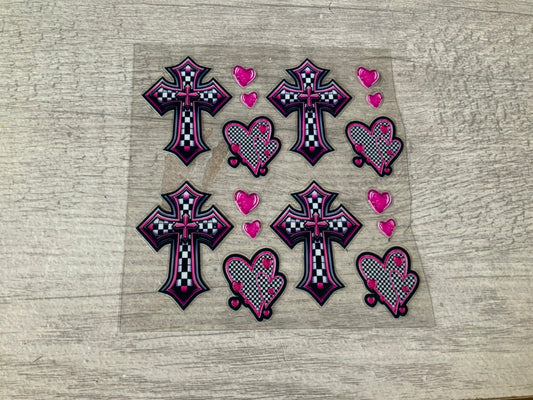 Cross with hearts