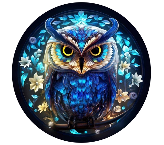 Wind spinner owl blue