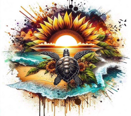 Wind spinner turtle sunflower