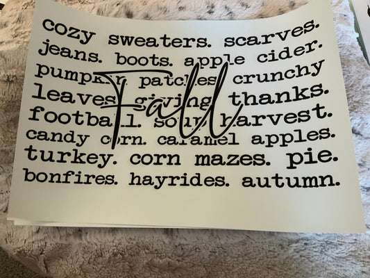 Fall words