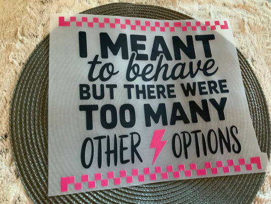 I meant to behave