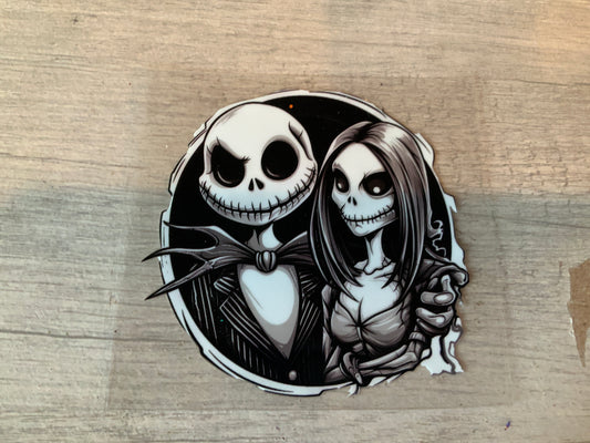 Jack and sally Skelly blk and white