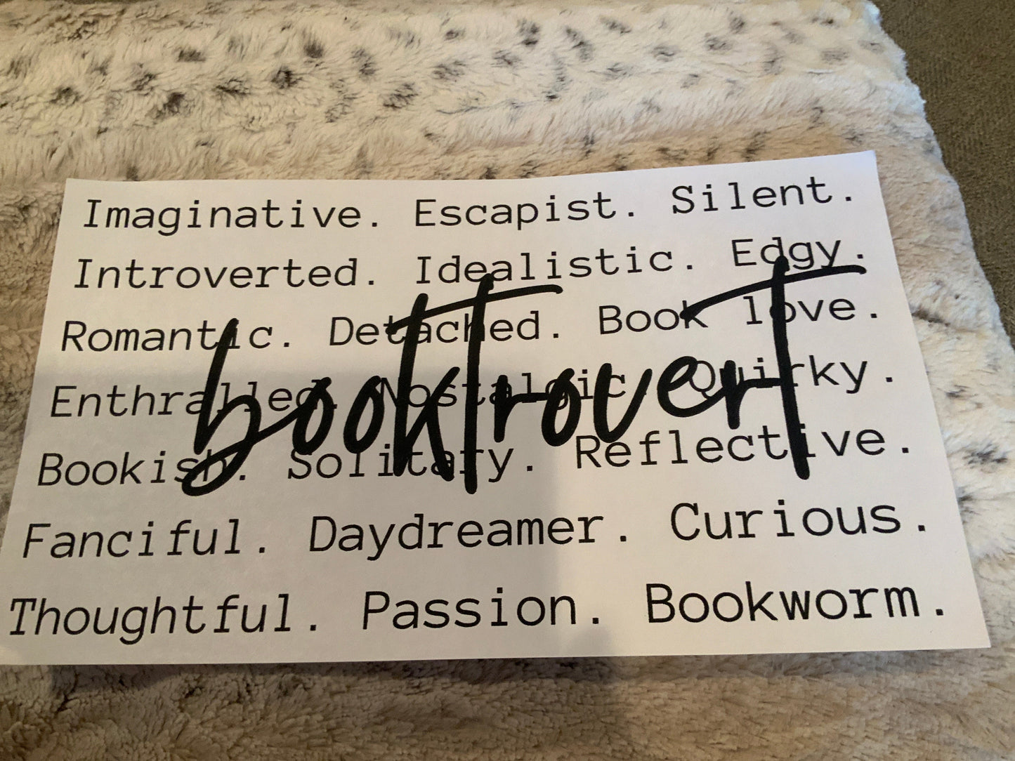 Booktrovert words